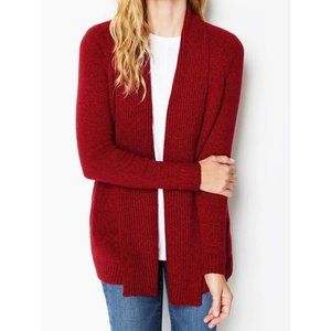 J Jill Sweater Jacket XL Red Burgundy Black Open Front Topper May Fit 1X 99.00
